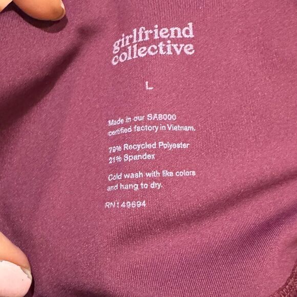 NWOT The Girlfriend Collective Plum Compressive High-Rise Legging Size L - Picture 8 of 9